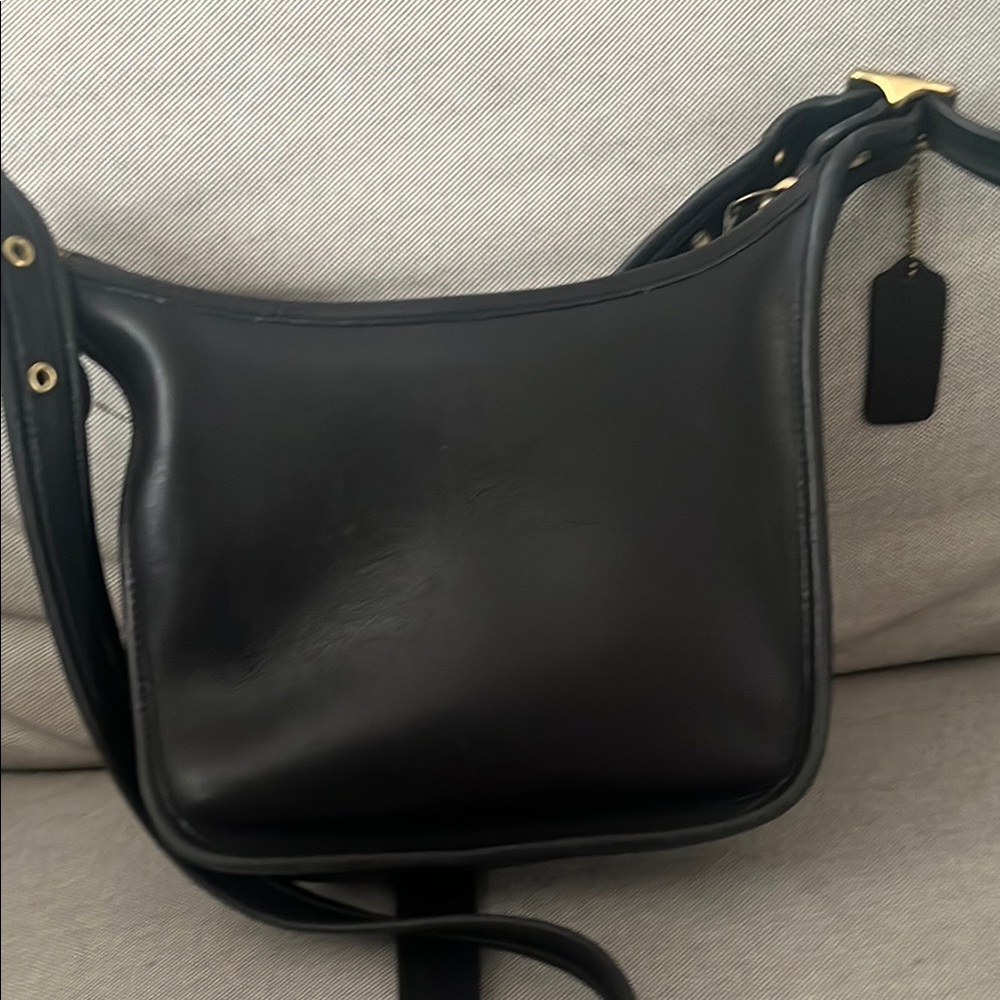 Vintage Coach Janice Legacy Black Leather Shoulder/crossbody Bag.